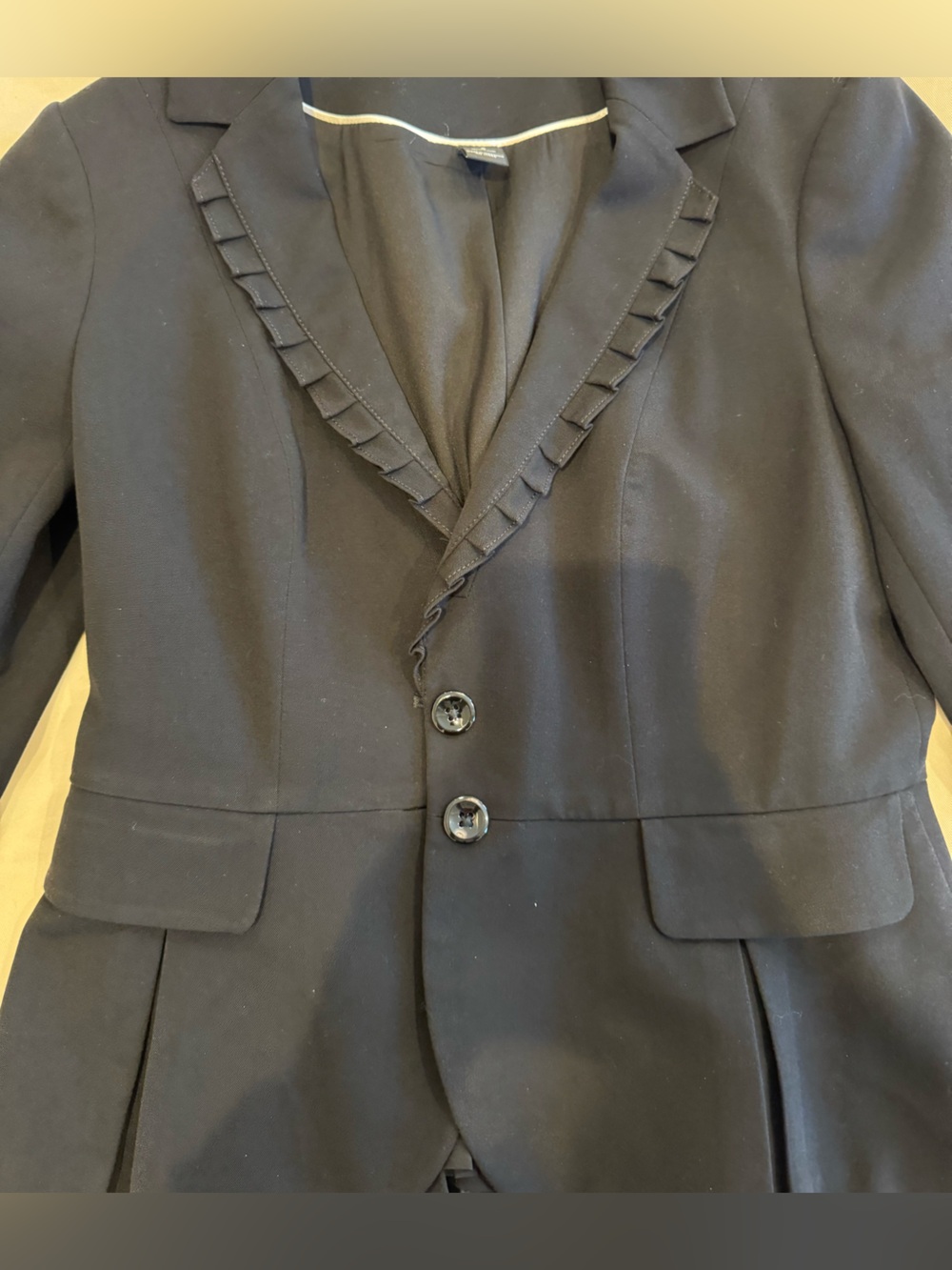 White House Black Market Black Blazer with Trim